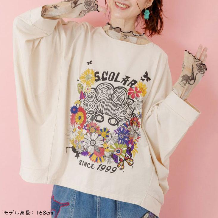 ScoLar（スカラー） 花柄スカラーちゃんプルオーバー ドルマンスリーブ