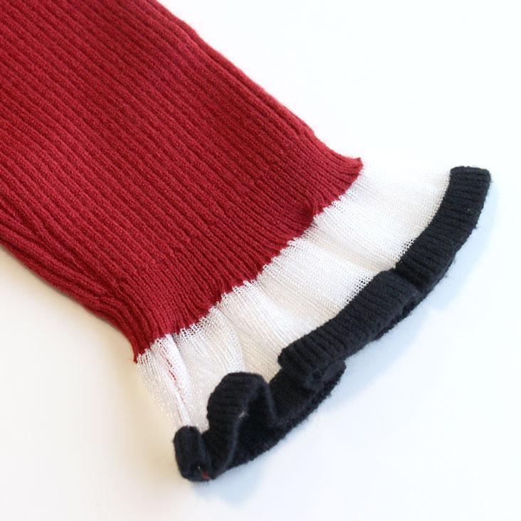 ScoLar スカラー シアー×ニット 切替トップス ひらひら フリル 華やか かわいい 長袖 女性 レディース おしゃれ 個性的 上品 トップス インナー シンプル 秋冬 | ScoLar | 07