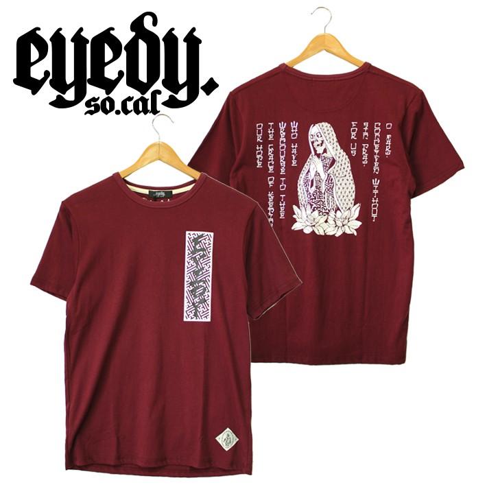 eyedy アイディ JP MARIA T 半袖Tシャツ バーガンディ ワイン メンズ 