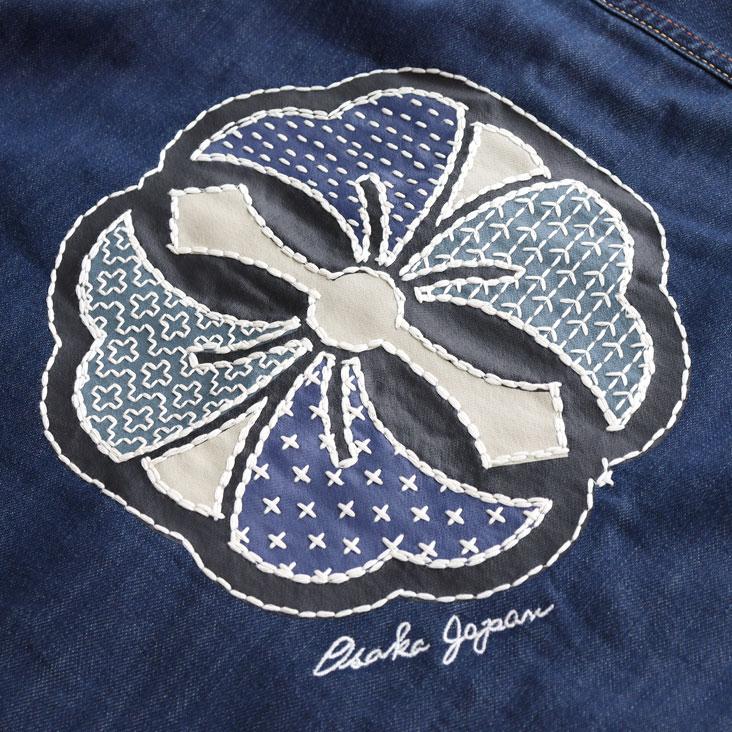 EVISU（エヴィス） 刺し子家紋 デニムシャツ 長袖 リラックスフィット
