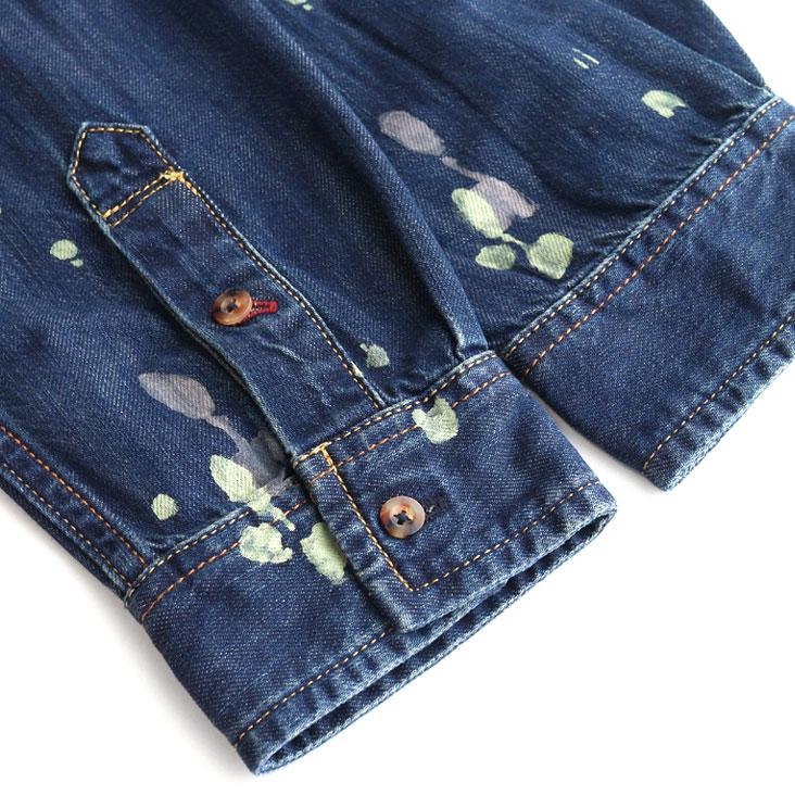 EVISU（エヴィス） 刺し子家紋 デニムシャツ 長袖 リラックスフィット