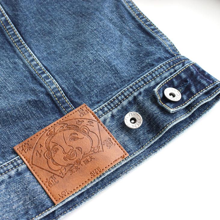 EVISU エヴィス ライダース デニムジャケット ジージャン Gジャン リバースカモメ 刺繍 ステッチ ヴィンテージ感 色落ち 古着風 かっこいい トレンド 長袖の画像