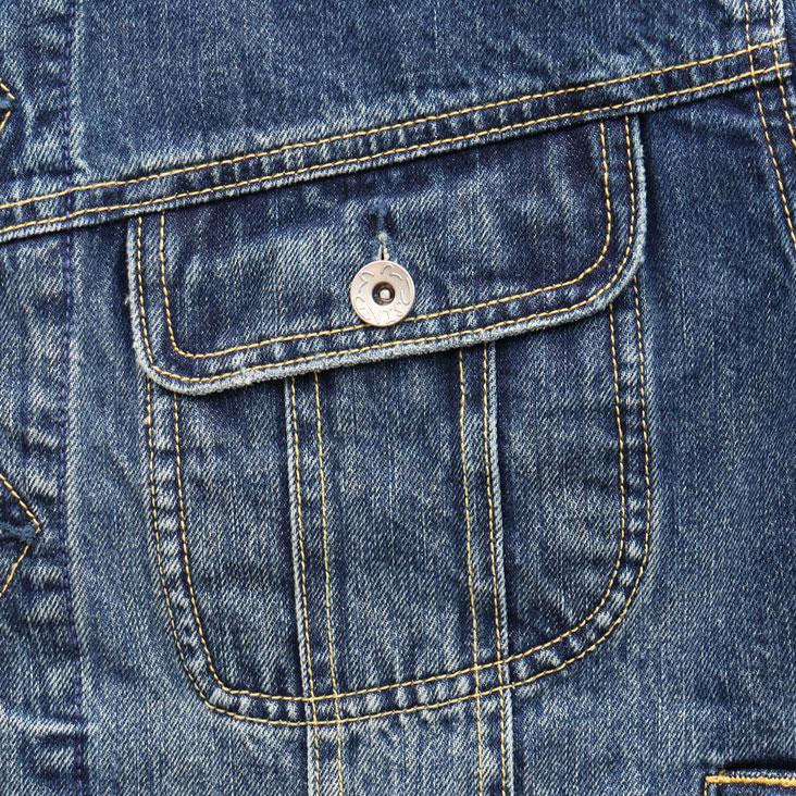 EVISU エヴィス ライダース デニムジャケット ジージャン Gジャン リバースカモメ 刺繍 ステッチ ヴィンテージ感 色落ち 古着風 かっこいい トレンド 長袖の画像