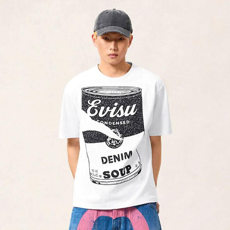 EVISU（エヴィス） リラックスフィット Tシャツ デニムスープ DENIM