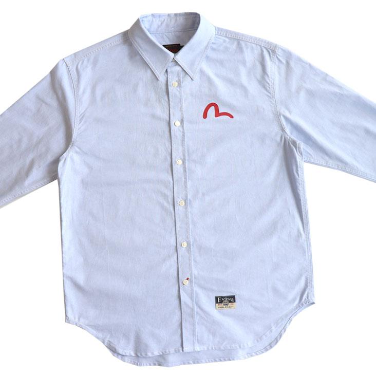 EVISU（エヴィス） 長袖オックスフォードシャツ カモメプリント