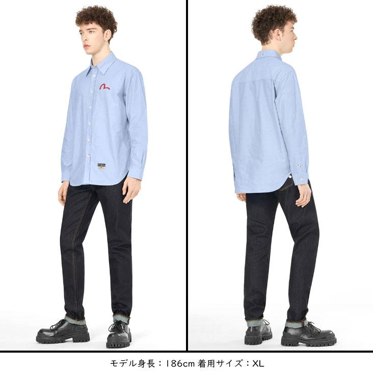 EVISU（エヴィス） 長袖オックスフォードシャツ カモメプリント