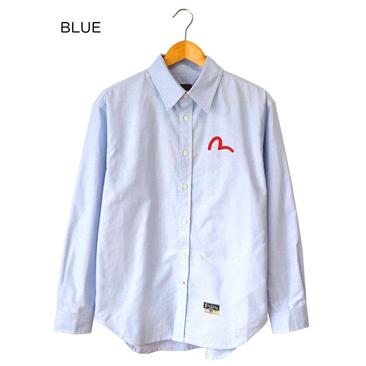 エヴィス（エビス)EVISUＹシャツ長袖 EVISU（エヴィス） 長袖オックスフォードシャツ カモメプリント