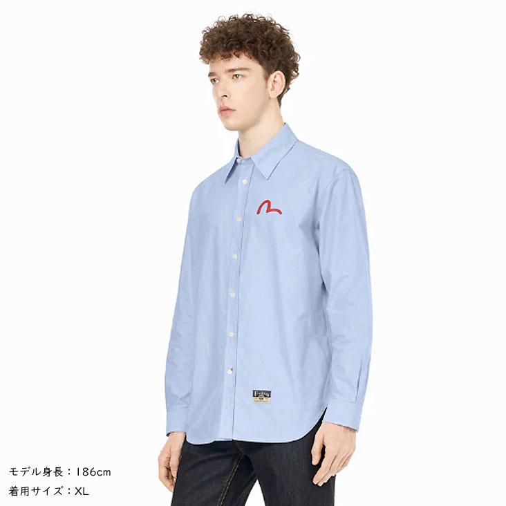 EVISU（エヴィス） 長袖オックスフォードシャツ カモメプリント
