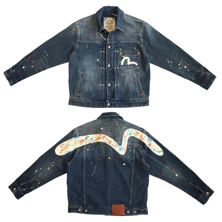 EVISU（エヴィス） ウォッシュド スプラッシュ大黒 デニムジャケット