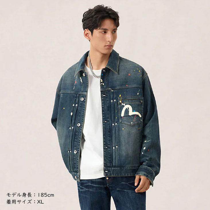EVISU（エヴィス） ウォッシュド スプラッシュ大黒 デニムジャケット
