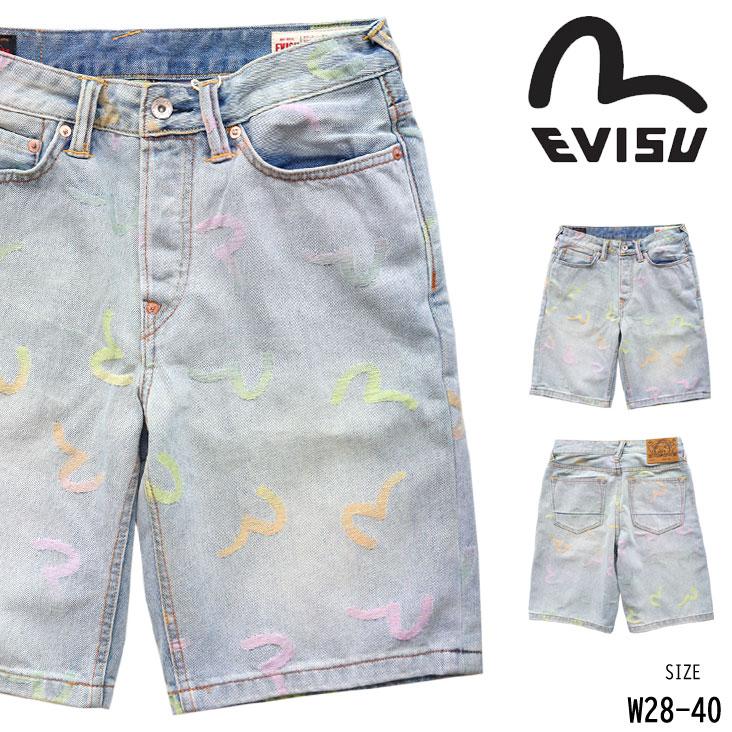 EVISU（エヴィス） リラックスフィット デニムショーツ オールオーバー