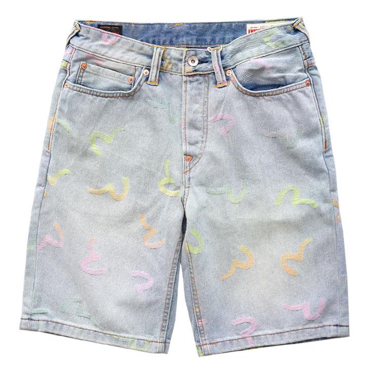 EVISU（エヴィス） リラックスフィット デニムショーツ オールオーバー