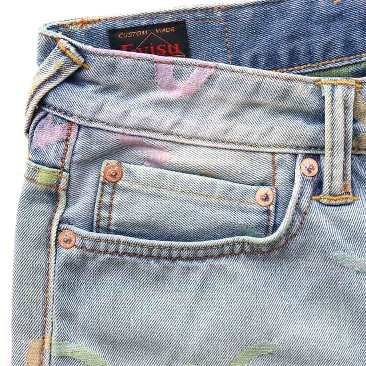 EVISU（エヴィス） リラックスフィット デニムショーツ オールオーバー