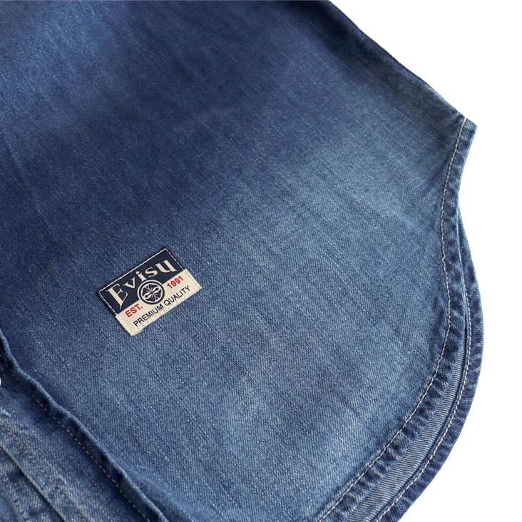 EVISU（エヴィス） ウォッシュド デニムシャツ 長袖 リラックス