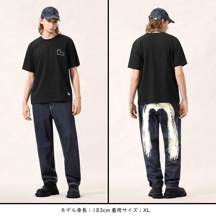 EVISU（エヴィス） レギュラーフィット Tシャツ モノクロカモメ刺繍