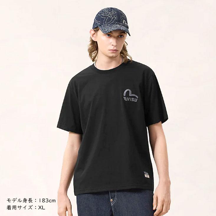 EVISU（エヴィス） レギュラーフィット Tシャツ モノクロカモメ刺繍