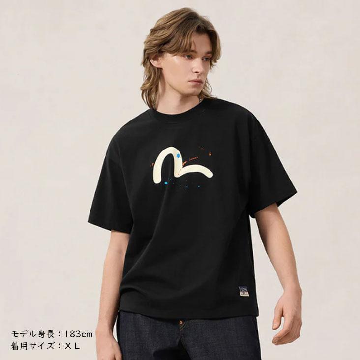 EVISU（エヴィス） リラックスフィット Tシャツ カモメ大黒プリント