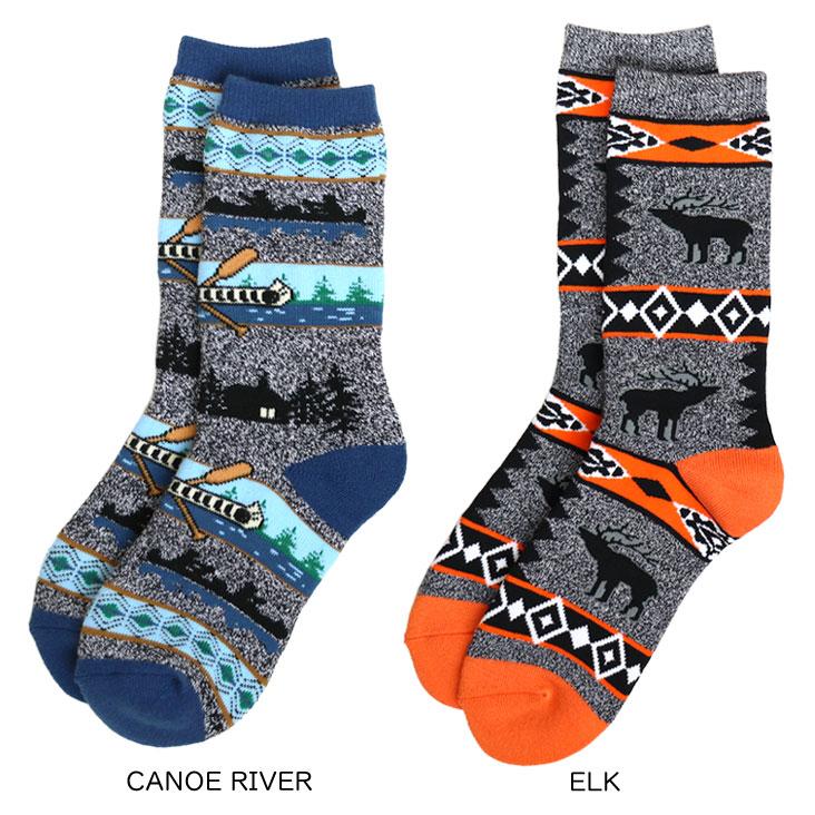 FOR BARE FEET フォーベアフィート ブランケット ソックス BLANKET MOTIFE SOCKS 肉厚 総柄 ベア ビックフット カヌー エルク クッション 快適 履き心地 靴下 | House of Blues | 02