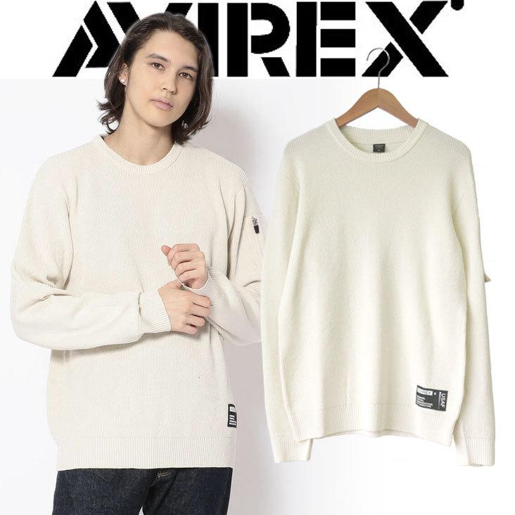 AVIREX（アヴィレックス） クルーネックスリーブポケットニット メンズ 