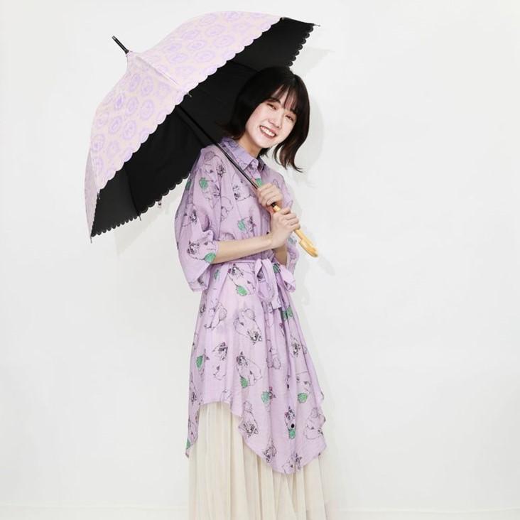 ScoLar（スカラー） スカラー姫と7匹のネコ小人柄 パゴダ型 雨晴兼用傘