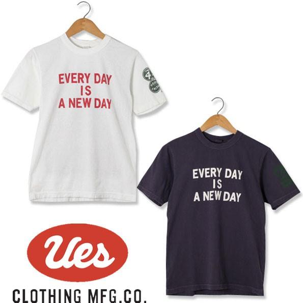 UES ウエス NEW DAY S/S Tee 半袖Tシャツ アメカジ made in JAPAN 日本製 ヘミングウェイ 老人と海 染み込み