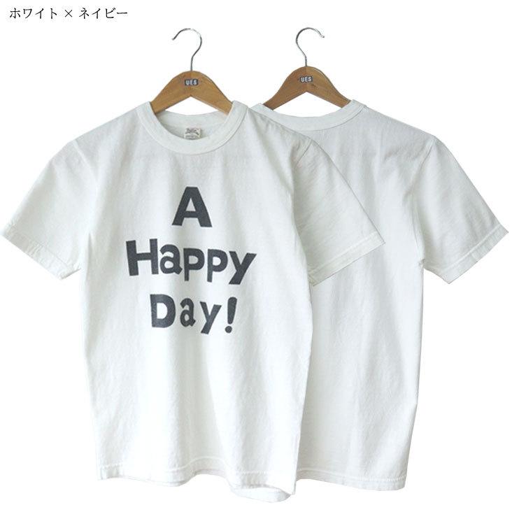 UES ウエス プリント半袖Ｔ A HAPPY DAY! スリムフィット Tシャツ 日本製 made in japan｜mitoman｜02