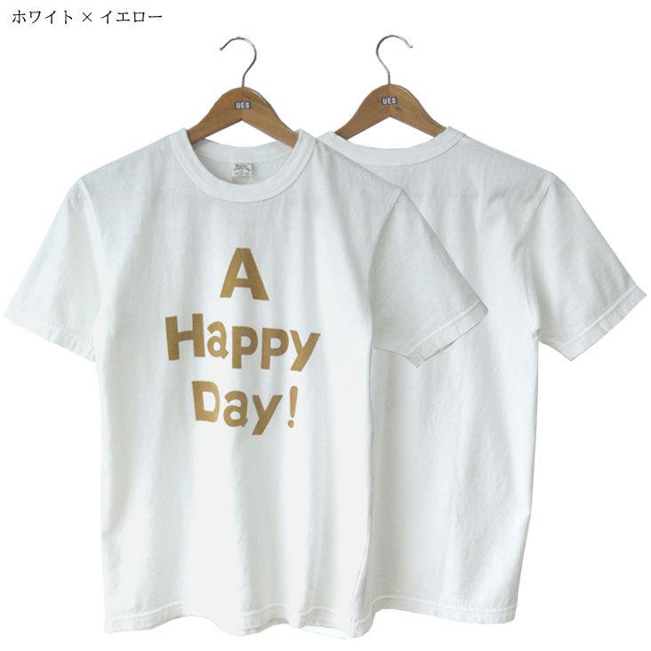 UES ウエス プリント半袖Ｔ A HAPPY DAY! スリムフィット Tシャツ 日本製 made in japan｜mitoman｜03