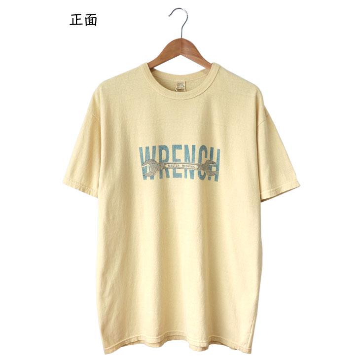 UES ウエス WRENCH Tシャツ 半袖Tシャツ made in JAPAN 日本製 工具 レンチ スパナ 染み込みプリント 色褪せ ビンテージ感 レトロ 古着風 アメカジ 綿100％ | UES | 01