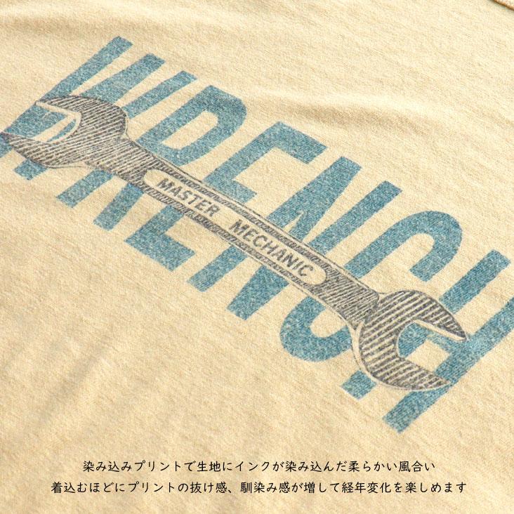 UES ウエス WRENCH Tシャツ 半袖Tシャツ made in JAPAN 日本製 工具 レンチ スパナ 染み込みプリント 色褪せ ビンテージ感 レトロ 古着風 アメカジ 綿100％ | UES | 04