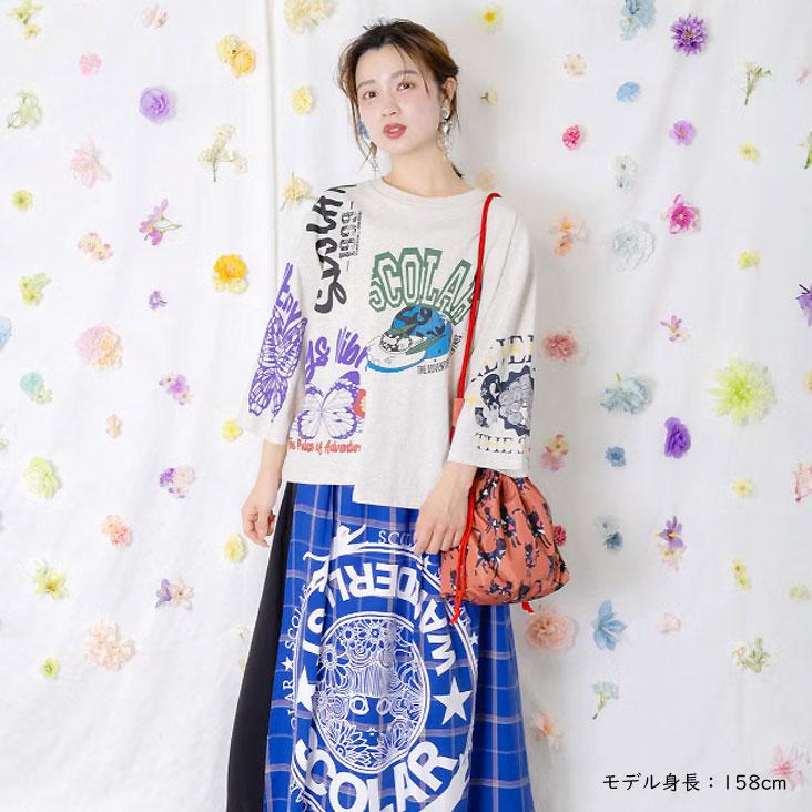 ScoLar（スカラー） ネコショルダー巾着バッグ ドロストショルダー