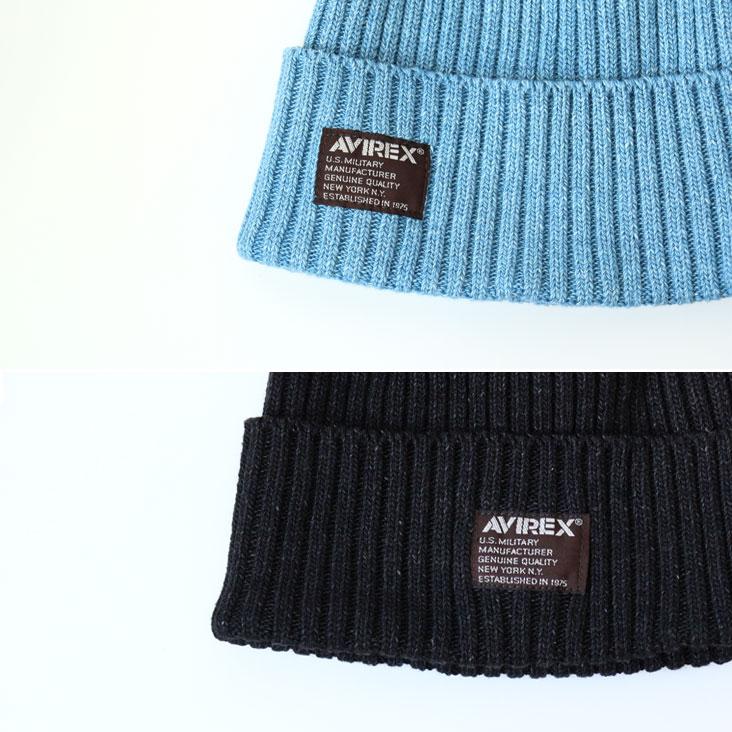 AVIREX アヴィレックス ニットキャップ INDIGO DYEING ロゴ ニット帽