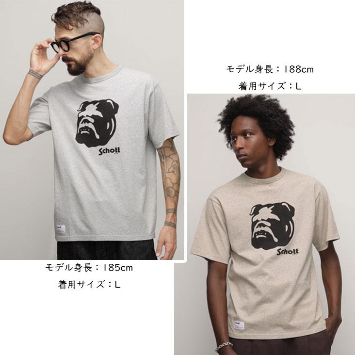 Schott N.Y.C（ショット） Schott ヘザー半袖T STENCIL BULLDOG