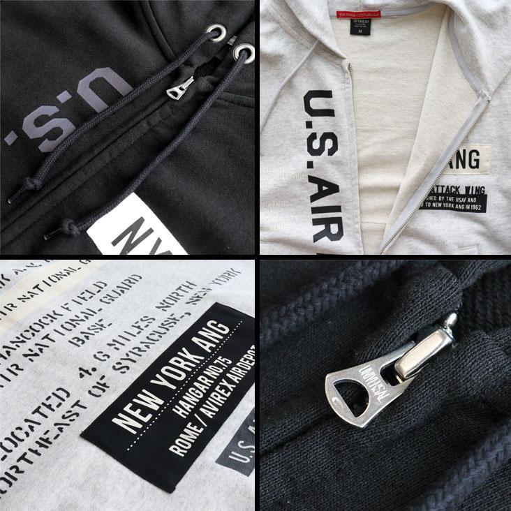 AVIREX（アヴィレックス） ジップパーカー AIR NATIONAL GUARD NY