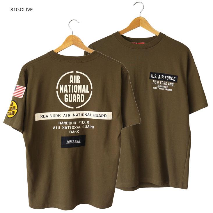 AVIREX（アヴィレックス） ワッペン半袖T AIR NATIONAL GUARD