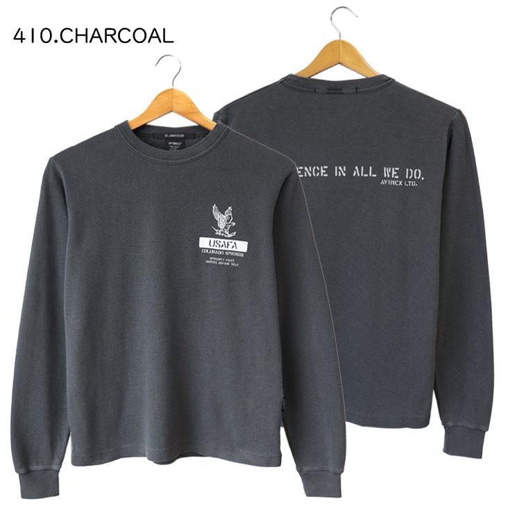 AVIREX（アヴィレックス） ハニカムワッフル ロンT 長袖Tシャツ 凹凸