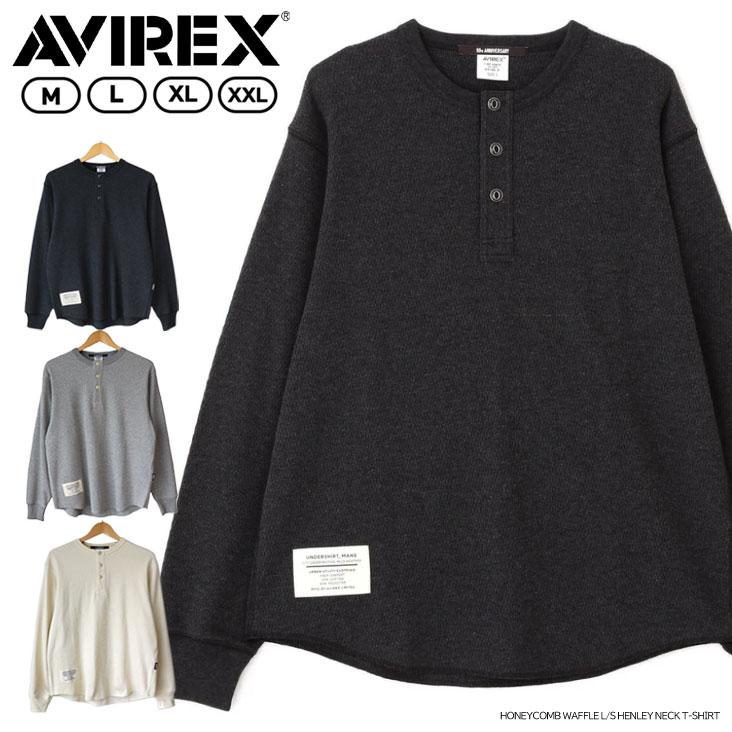 AVIREX（アヴィレックス） HONEYCOMB WAFFLE L/S HENLEY NECK T-SHIRT