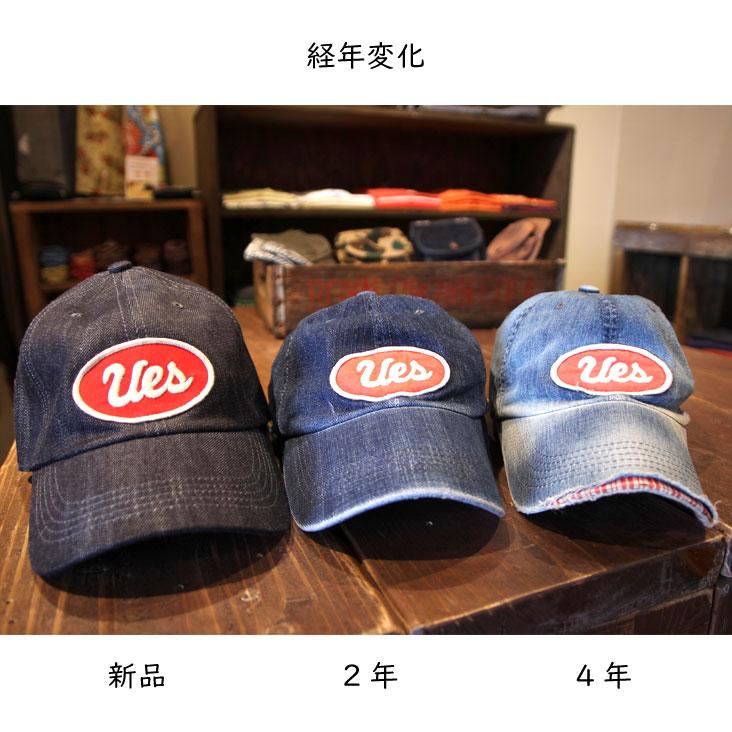 UES ウエス キャップ デニムキャップ 帽子 ワッペン カラーデニム made in JAPAN 日本製 経年変化 アメカジ カジュアル 色落ち エイジング 綿100％ ビンテージ | UES | 16