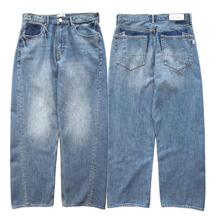 Cafetty（カフェッティ） men's 腰ばきリメイクデニム ジーンズ 綿100