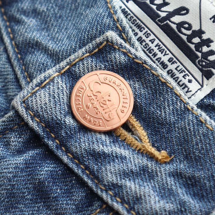 Cafetty（カフェッティ） men's 腰ばきリメイクデニム ジーンズ 綿100