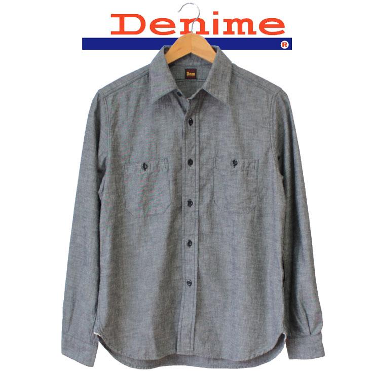 Denime ドゥニーム メンズ シャツ カジュアルシャツ ワークシャツ シャンブレーシャツ メンズ 長袖 無地 日本製 Made In Japan Dm19aw09 M5597 Mitomangoodworks 通販 Yahoo ショッピング