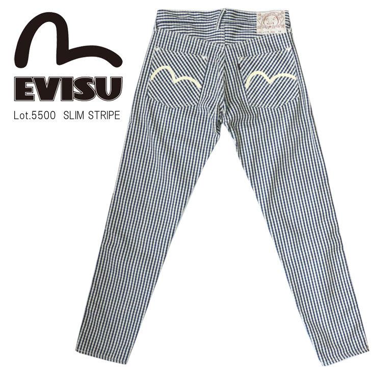 EVISU エヴィス ジーンズ デニム メンズ テーパード チェック EVISU エヴィス ジーンズ デニム メンズ テーパード チェック