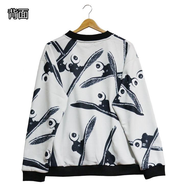 ワンピなど最旬ア トレーナー スケボー総柄 アイディー Eyedy メンズ ストリートファッション クルーネック トレーナー サイズ ｘｌ