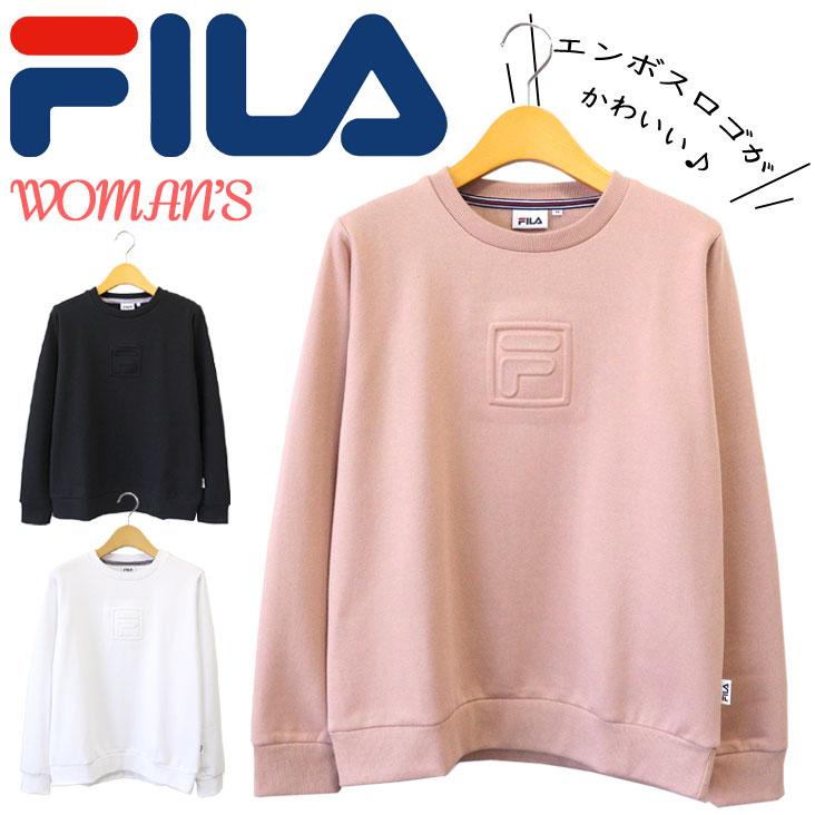 FILA（フィラ） WOMEN'S トレーナー エンボスロゴ TC裏起毛 スウェット