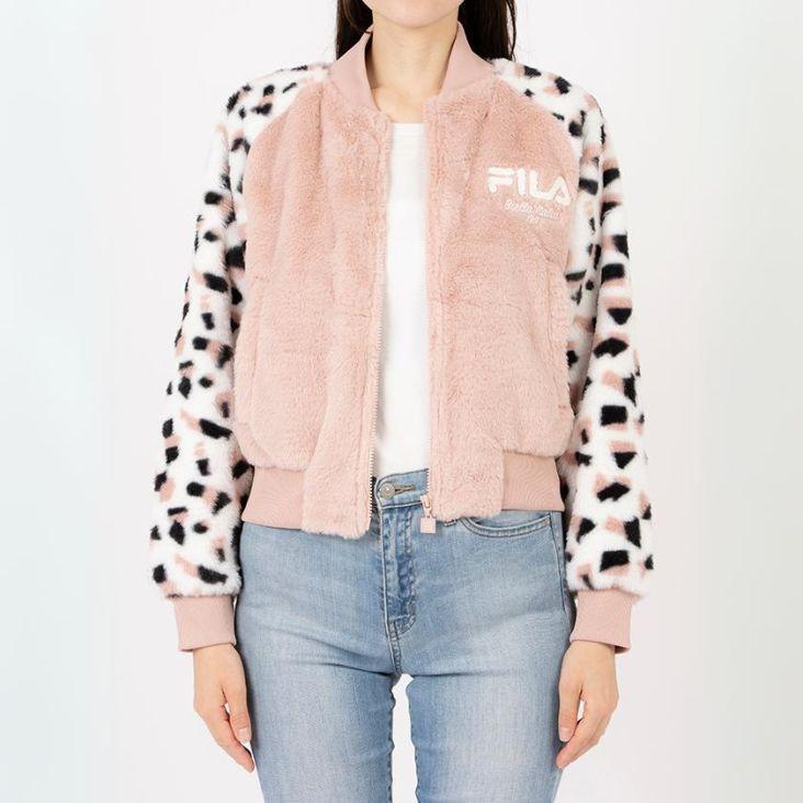 FILA（フィラ） WOMEN'S フェイクファー スタジアムジャケット ヒョウ