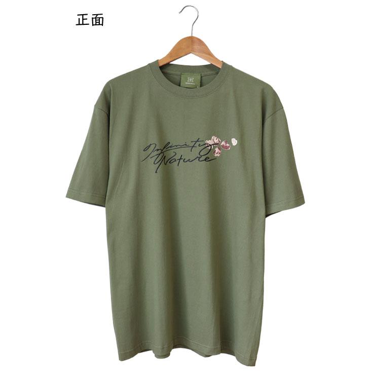 Infinity Nature インフェルニティ ネイチャー ショートスリーブTシャツ 半袖Tシャツ 丸胴 XL プリント かっこいい ツタ 筆記体 インパクト 綿100% コットン | INFINITY NATURE | 01