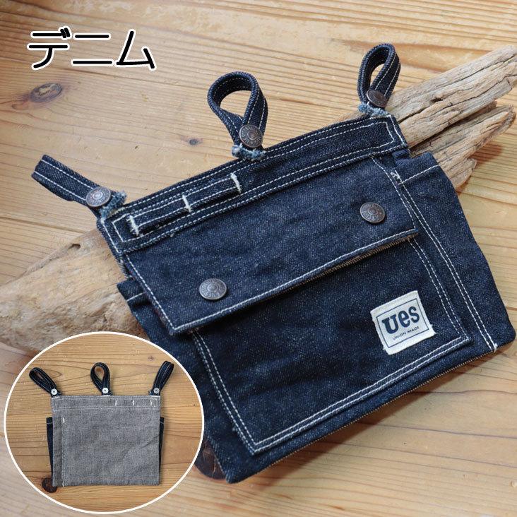 UES ウエス ペン差し付き手帳ケース アメカジ デニム ヒッコリー スマホ ポーチ スマートフォン ケース ベルト made in JAPAN 日本製 | UES | 02