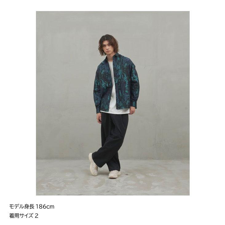 Revo. レヴォ 長袖 柄シャツ アブストラクト 総柄 シャツ TCツイル生地