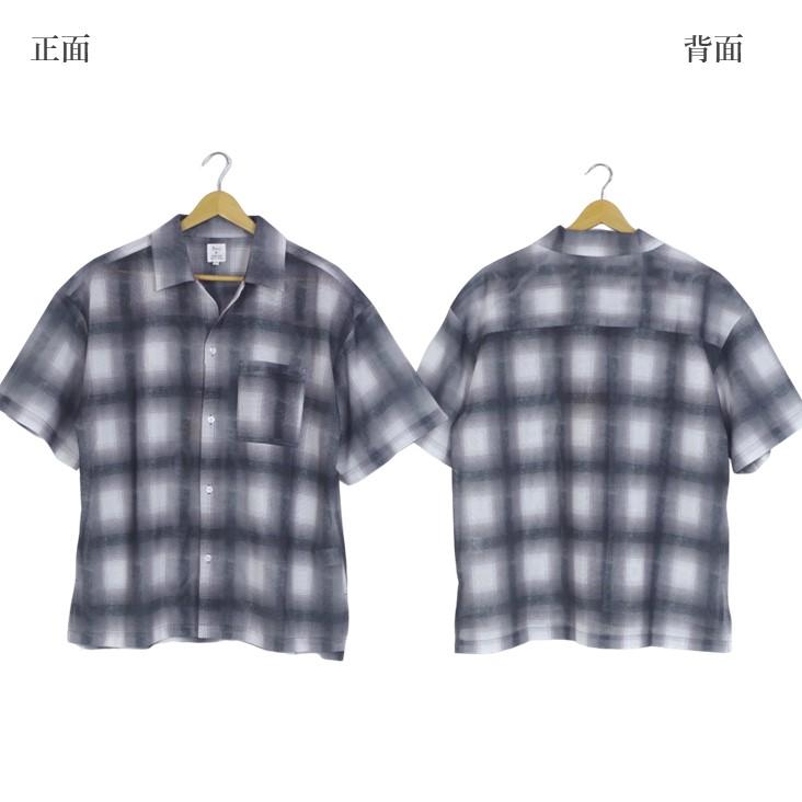 Revo. レヴォ シアーメッシュ半袖シャツ オンブレチェック 半袖 