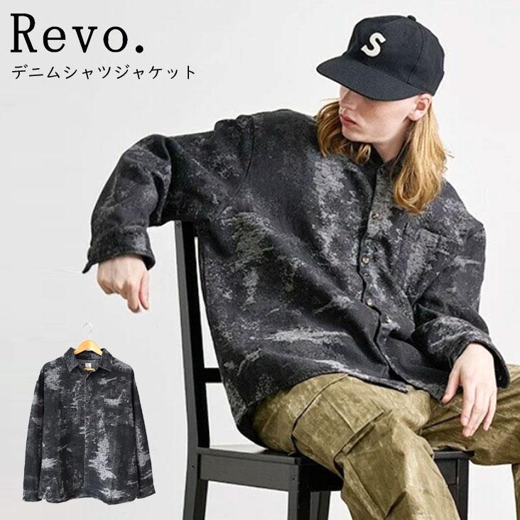 Revo. レヴォ デニムシャツジャケット クラッシュジャガード LS 長袖 