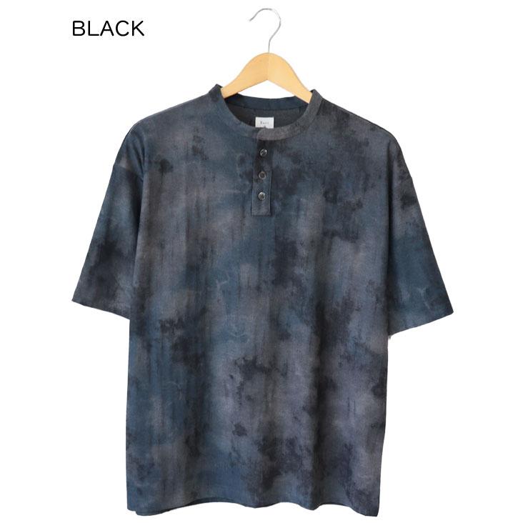 Revo. レヴォ フェードダメージ加工SS ヘンリーネックTee 半袖Tシャツ